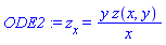 diff(z(x, y), x) = y*z(x, y)/x