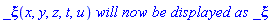 _xi(x, y, z, t, u)*`will now be displayed as`*_xi