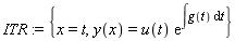 ITR := {x = t, y(x) = u(t)*exp(int(g(t), t))}