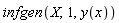infgen(X, 1, y(x))