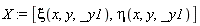 X := [xi(x, y, _y1), eta(x, y, _y1)]