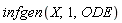 infgen(X, 1, ODE)