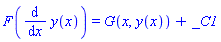 F(diff(y(x), x)) = G(x, y(x))+_C1
