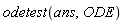 odetest(ans, ODE)