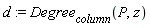 d := Degree[column](P, z)