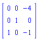 Matrix([[0, 0, -4], [0, 1, 0], [1, 0, -1]])