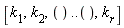 [k[1], k[2], () .. (), k[r]]