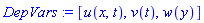 DepVars := [u(x, t), v(t), w(y)]