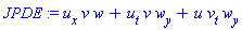 JPDE := u[x]*v*w+u[t]*v*w[y]+u*v[t]*w[y]