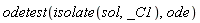 odetest(isolate(sol, _C1), ode)