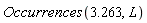 Occurrences(3.263, L)