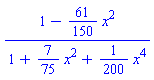 (1-(61/150)*x^2)/(1+(7/75)*x^2+(1/200)*x^4)