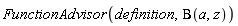 FunctionAdvisor(definition, Beta(a, z))