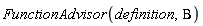 FunctionAdvisor(definition, Beta)