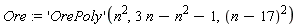 Ore := ('OrePoly')(n^2, 3*n-n^2-1, (n-17)^2)
