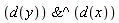 `&^`(d(y), d(x))