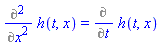 Diff(h(t, x), `$`(x, 2)) = Diff(h(t, x), t)