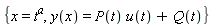 {x = t^a, y(x) = P(t)*u(t)+Q(t)}