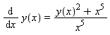 diff(y(x), x) = (y(x)^2+x^5)/x^5