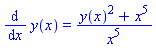 diff(y(x), x) = (y(x)^2+x^5)/x^5