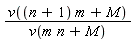 v((n+1)*m+M)/v(m*n+M)