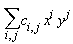 (&sum;)c[i,j] x^i y^j