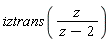 iztrans(z/(z-2))