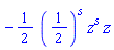 -(1/2)*(1/2)^s*z^s*z