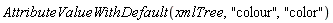 AttributeValueWithDefault(xmlTree, "colour", "color")