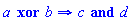 a xor b implies c and d