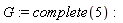 G := complete(5)
