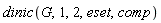 dinic(G, 1, 2, eset, comp)