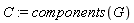 C := components(G)