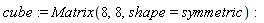 cube := Matrix(8, 8, shape = symmetric)