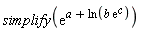 simplify(exp(a+ln(b*exp(c))))