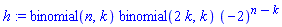 binomial(n, k)*binomial(2*k, k)*(-2)^(n-k)
