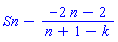Sn-(-2*n-2)/(n+1-k)