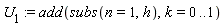 U[1] := add(subs(n = 1, h), k = 0 .. 1)