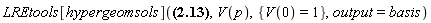 LREtools[hypergeomsols](2*(p+1)*V(p+1)-4*(2*p+1)*V(p), V(p), {V(0) = 1}, output = basis)