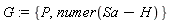 G := {P, numer(Sa-H)}