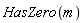 HasZero(m)