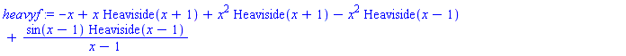 -x+x*Heaviside(x+1)+x^2*Heaviside(x+1)-x^2*Heaviside(x-1)+sin(x-1)*Heaviside(x-1)/(x-1)