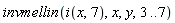 invmellin(i(x, 7), x, y, 3 .. 7)