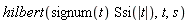 hilbert(signum(t)*Ssi(abs(t)), t, s)