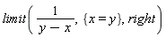 limit(1/(y-x), {x = y}, right)