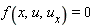 f(x, u, u[x]) = 0