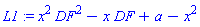 x^2*DF^2-x*DF+a-x^2