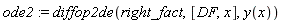 ode2 := diffop2de(right_fact, [DF, x], y(x))