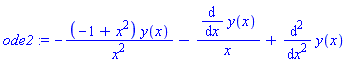 -(-1+x^2)*y(x)/x^2-(diff(y(x), x))/x+diff(diff(y(x), x), x)
