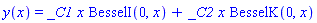 y(x) = _C1*x*BesselI(0, x)+_C2*x*BesselK(0, x)